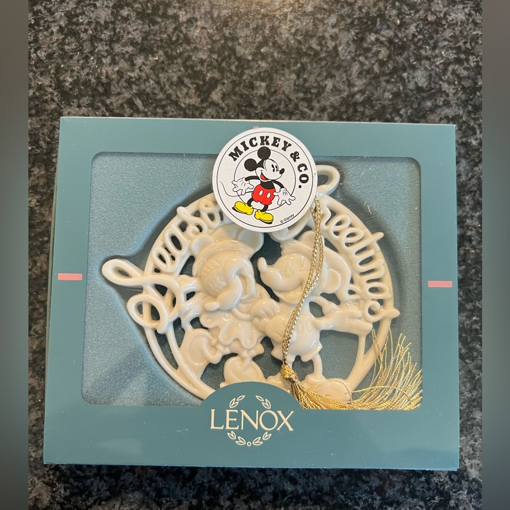 Vintage Lenox Disney Mickey & Co. "SEASONS GREETINGS" Christmas Ornament